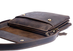Handmade Leather Mens Cool Messenger Bag Chest Bag Bike Bag Cycling Bag for men