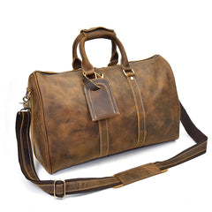 Genuine Leather Mens Cool Weekender Bag Travel Bag Duffle Bags Overnight Bag Holdall Bag for men