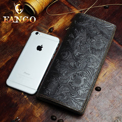 best mens leather wallets Floral Wallet Mens Long Wallets Cool Wallet for Men Bifold Leather Wallet Mens Most Unique Mens Wallets