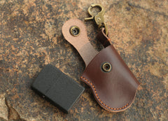 Cool Mens Leather Zippo Lighter Case Zippo lighter Holder with clip - iwalletsmen