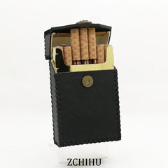 Handmade Cool Leather Womens Black Cigarette Holder Case Cigarette Holder for Women - iwalletsmen