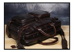 Genuine Leather Mens Cool Messenger Bag Briefcase Backpack Bag Travel Bag for Men