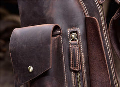 Leather Sling Bag for Men Vintage Chest Crossbody Bag For Mens - iwalletsmen