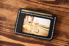 Handmade Mens Cool billfold Leather Wallet Men Small Card Slim Wallets for Men