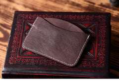 Handmade Mens Cool billfold Leather Wallet Men Small Card Slim Wallets Bifold for Men - iwalletsmen