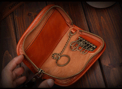 Genuine Leather Mens Cool Key Wallet Car Key Holder Car Key Case for Camel Men