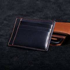 Genuine Leather Mens Cool Slim Front Pocket Wallet Leather Wallet Men Small Wallets  for Men