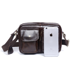 Genuine Leather Mens Cool Messenger Bag Chest Bag Bike Bag Cycling Bag for men