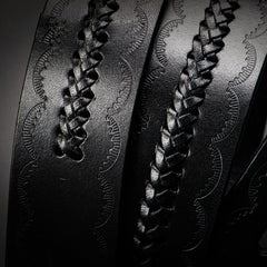 Handmade Genuine Leather Mens Belt Custom Cool Leather Men Black Belt for Men