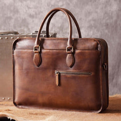 Genuine Leather Mens Cool Messenger Bag Briefcase Work Bag Business Bag for men
