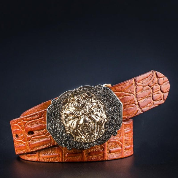 Handmade Genuine Leather Punk Rock Chinese Monster Mens Cool Men Biker Trucker Leather Belt