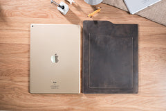 Handmade Leather Mens Clutch Cool Slim iPad Pro Case iPad Pro Cover for Men
