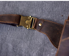 Handmade Vintage Leather Fanny Pack Mens Waist Bag Hip Pack Belt Bag for Men