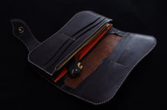 Handmade Leather Tooled Thunder God Mens Chain Biker Wallet Cool Leather Wallet With Chain Wallets for Men