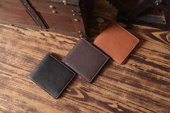 Handmade Leather Mens Cool Wallet Men Slim Wallets Front Pocket Wallet for Men