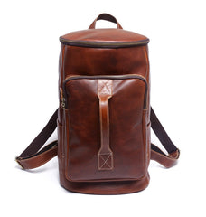 Genuine Leather Mens Cool Backpack Sling Bag Large Black Travel Bag Hiking Bag for men