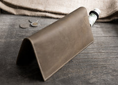 Handmade Leather Mens Clutch Wallet Cool Leather Wallet Long Phone Wallets for Men