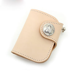 Handmade Leather Small Biker Chain Wallet Mens Cool billfold Chain Wallet - iwalletsmen