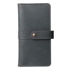 Handmade Leather Mens Clutch Wallet Cool Leather Wallet Long Phone Wallets for Men
