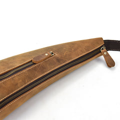 Handmade Leather Mens Cool Chest Bag Sling Bag Crossbody Bag Travel Bag Hiking Bag for men