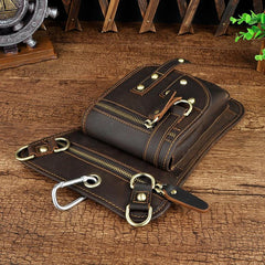 LEATHER MEN FANNY PACK SMALL WAIST BAG HIP PACK BELT BAG BUMBAG FOR MEN - iwalletsmen