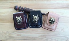 Mens Leather Zippo Lighter Pouch with Loop Cool Zippo lighter case with Clip - iwalletsmen