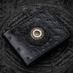 Handmade Leather License Wallet Tooled Mens billfold Wallet Cool Leather Wallet Slim Wallet for Men