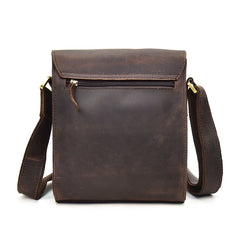 Genuine Leather Mens Messenger Bag Vertical iPad Shoulder Bag For Men