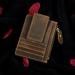 Leather Mens Wallet Cool Slim Front Pocket Wallet Money Clip for Men - iwalletsmen