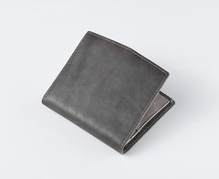 Handmade Leather Mens Cool Slim Leather Wallet Men Small Wallets Bifold for Men