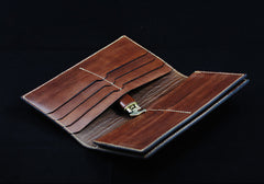 Handmade Leather Tooled Diablo Mens Long Wallet Cool Leather Wallet Clutch Wallet for Men