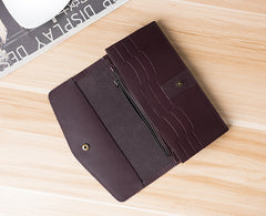 Handmade Leather Mens Clutch Wallet Cool Leather Wallet Long Phone Wallets for Men