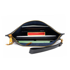 Handmade Leather Mens Chinese Dragon Clutch Cool Slim Wallet Zipper Clutch Wristlet Wallet for Men - iwalletsmen