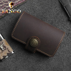 Handmade Leather Floral Mens Cool billfold Wallet Card Holder Small Card Slim Wallets for Men