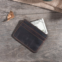 Handmade Leather Mens Cool billfold Wallet Card Holder Small Card Slim Wallets for Men - iwalletsmen