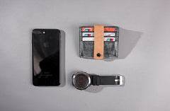 Handmade Leather Mens Cool billfold Wallet Card Holder Small Card Slim Wallets for Men