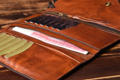Handmade Mens Cool Leather Chain Wallet Biker Trucker Wallet with Chain for Men - iwalletsmen
