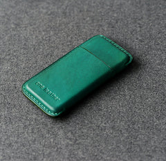 Handmade Green Leather Womens 5pcs Cigarette Holder Case Cool Custom Cigarette Case for Women - iwalletsmen