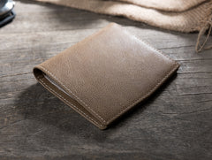 Handmade Leather Mens Cool Slim Leather Wallet Men Small Wallets Bifold for Men