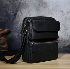 Genuine Leather Mens Cool Messenger Bag Chest Bag Bike Bag Cycling Bag for men