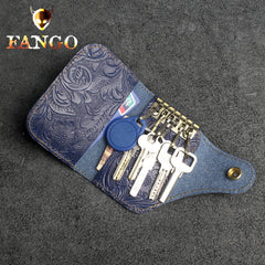 Handmade Leather Floral Mens Cool billfold Wallet Card Holder Small Card Slim Wallets for Men