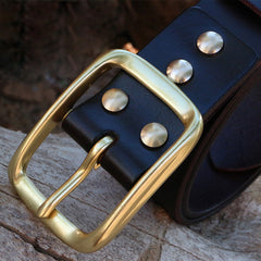 Handmade Genuine Custom Leather Mens Leather Men Brown Black Belt - iwalletsmen