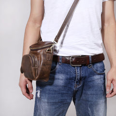 Leather Belt Pouch Mens Small Cases Waist Bag Hip Pack Belt Bag Fanny Pack Bumbag for Men