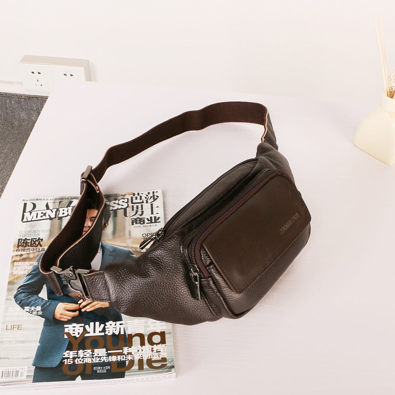Leather Mens FANNY PACK MENS WAIST BAG HIP PACK BELT BAG FOR MEN - iwalletsmen