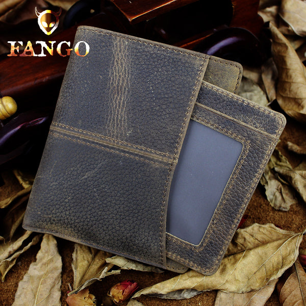 Handmade Leather Mens Cool Slim Leather Wallet Men billfold Wallets Bifold for Men