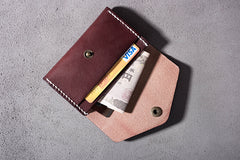Handmade Leather Mens Cool billfold Wallet Card Holder Small Card Slim Wallets for Men - iwalletsmen
