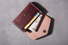 Handmade Leather Mens Cool billfold Wallet Card Holder Small Card Slim Wallets for Men