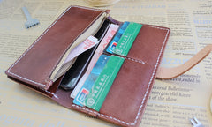 Handmade Leather Womens Vintage Long Wallet Cute Long Wallet for Women - iwalletsmen