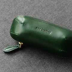 Cool Leather Mens Leather Tobacco Pipe Case Zipper Tobacco Pipe Case for Men - iwalletsmen