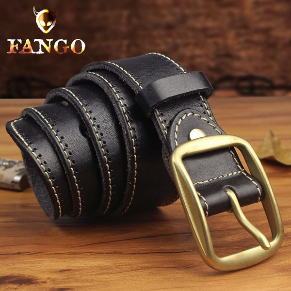 Cool Leather Mens Belt Black Leather Belt With Gold Buckle Mens Black Leather Belt 